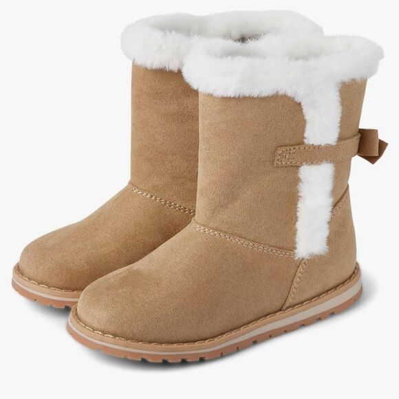 Gymboree Girls Micro Suede Faux Fur Casual Tall Boots size 2 - Picture 1 of 7